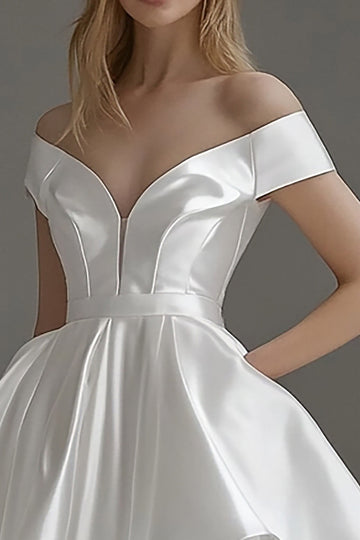 Corset en satin blanc Robe courte de graduation